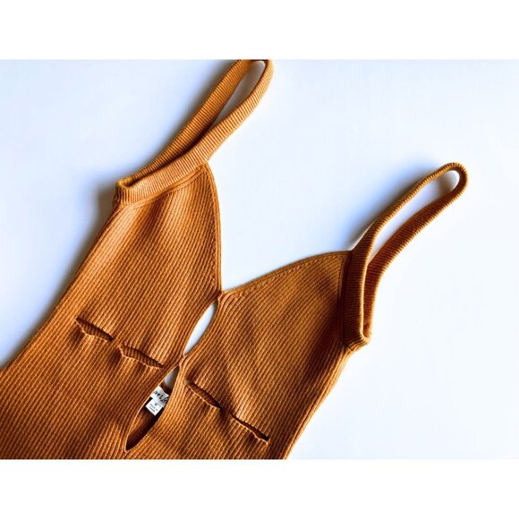 For Love & Lemons Maggie Mini Dress Mustard Yellow Size Medium - Picture 5 of 7